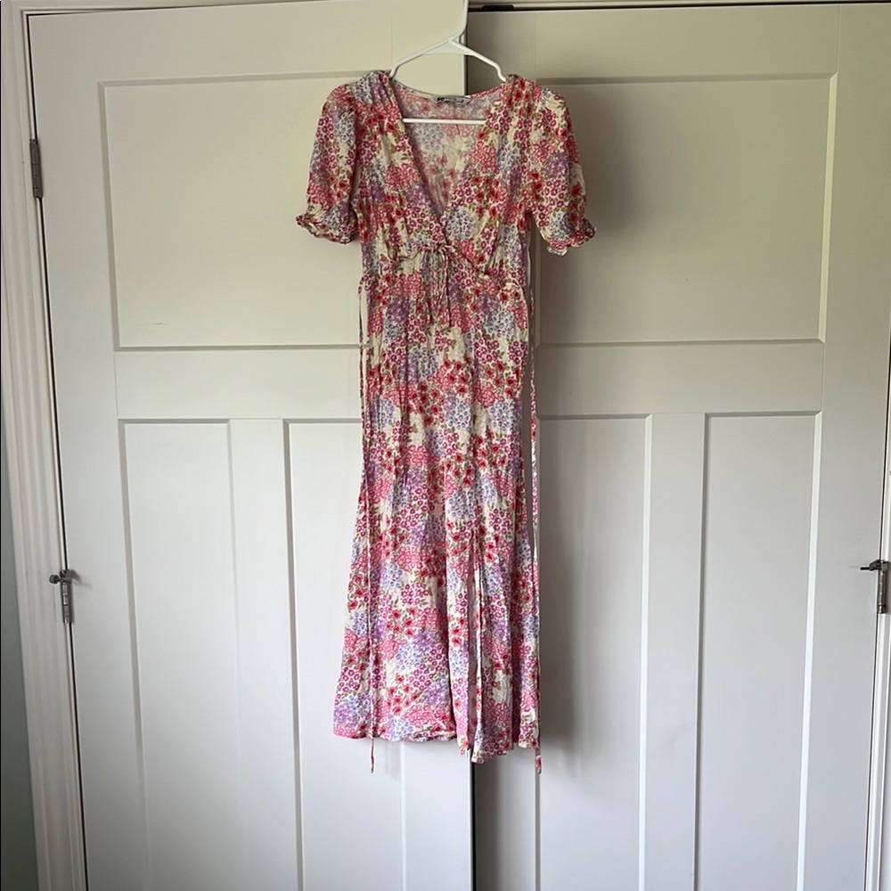 SO Pink Floral Midi Dress